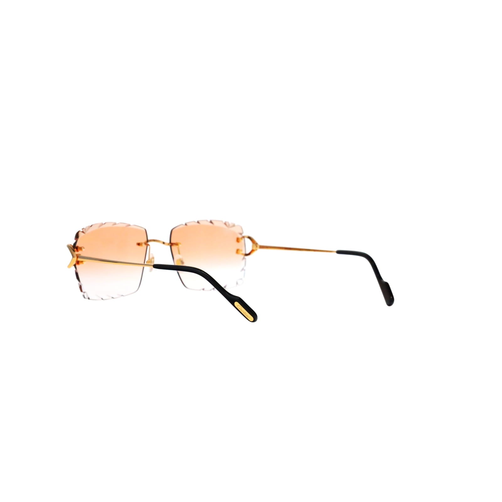 Cartier Custom Vintage Double C Diamond Cut Mykonos Gold Sunglasses by MEG