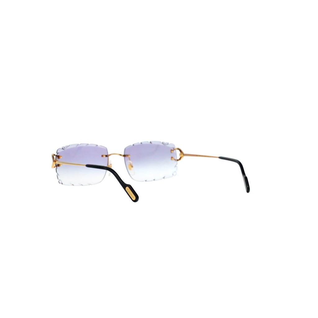 Cartier Custom Vintage Double C Diamond Cut Brooklyn Platinum Sunglasses by MEG