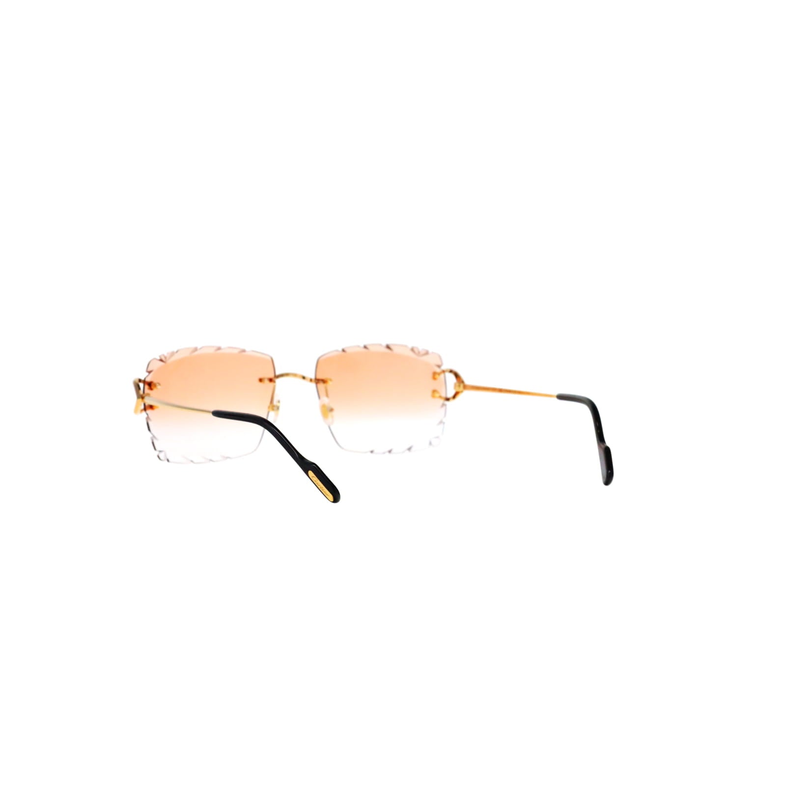 Cartier Custom Vintage Double C Diamond Cut Mykonos Gold Sunglasses by MEG