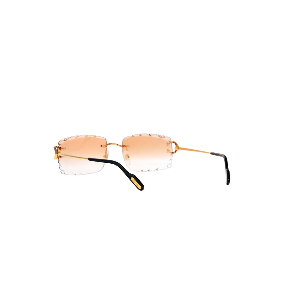 Cartier Custom Vintage Double C Diamond Cut Brooklyn Gold Sunglasses by MEG