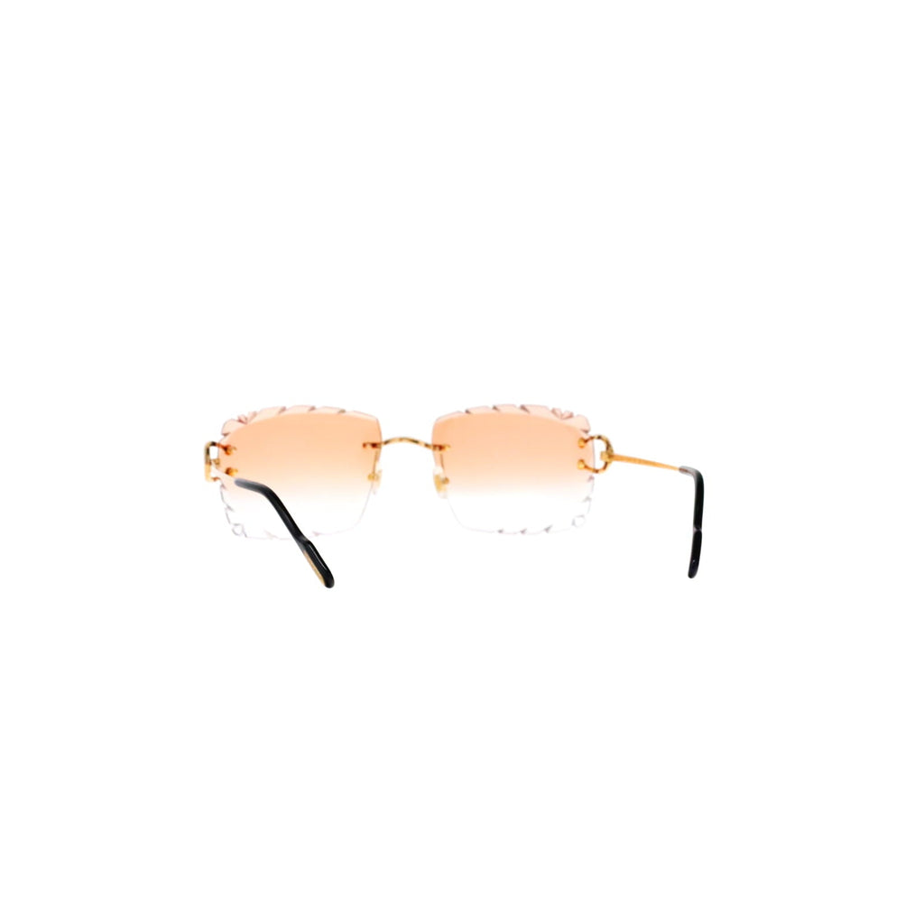 Cartier Custom Vintage Double C Diamond Cut Mykonos Gold Sunglasses by MEG
