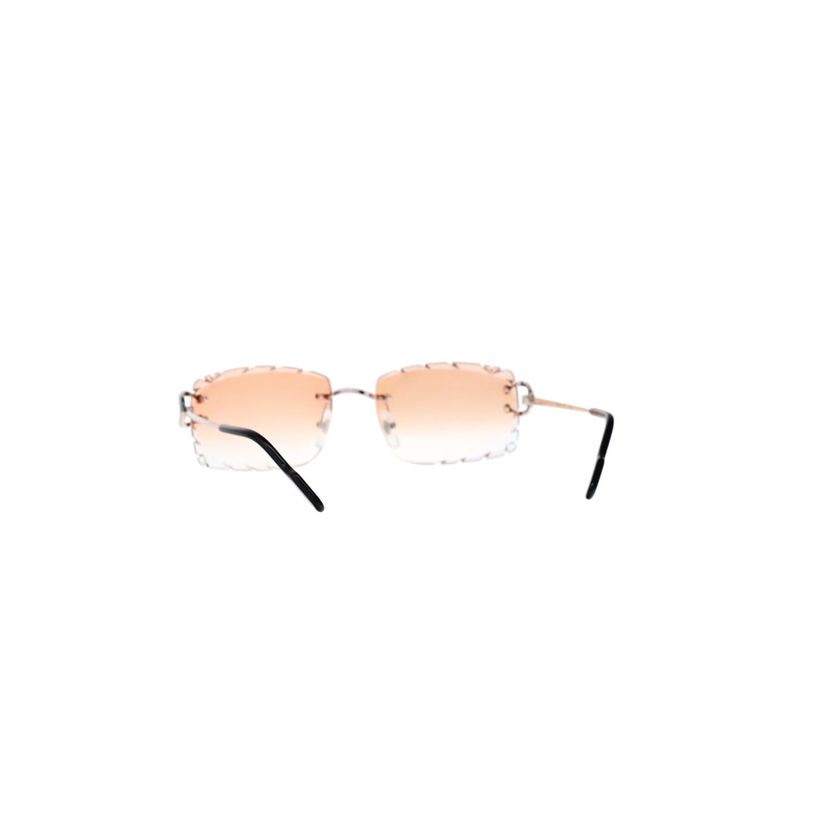 Cartier Custom Vintage Double C Diamond Cut Brooklyn Platinum Sunglasses by MEG