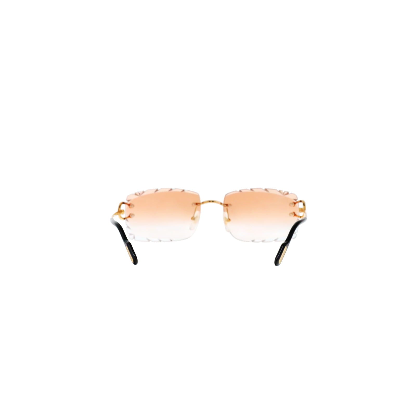 Cartier Custom Vintage Double C Diamond Cut Brooklyn Gold Sunglasses by MEG