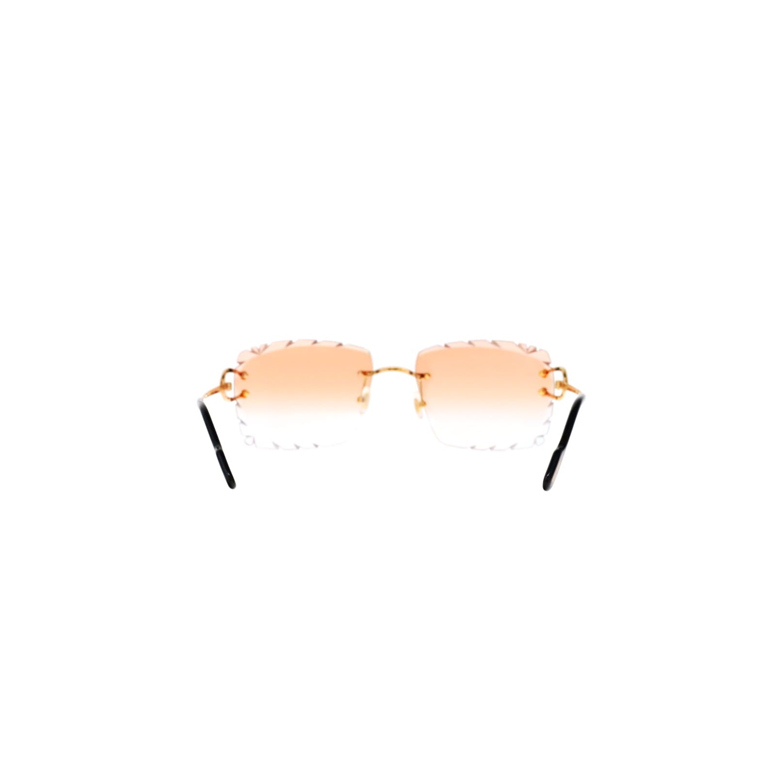 Cartier Custom Vintage Double C Diamond Cut Mykonos Gold Sunglasses by MEG