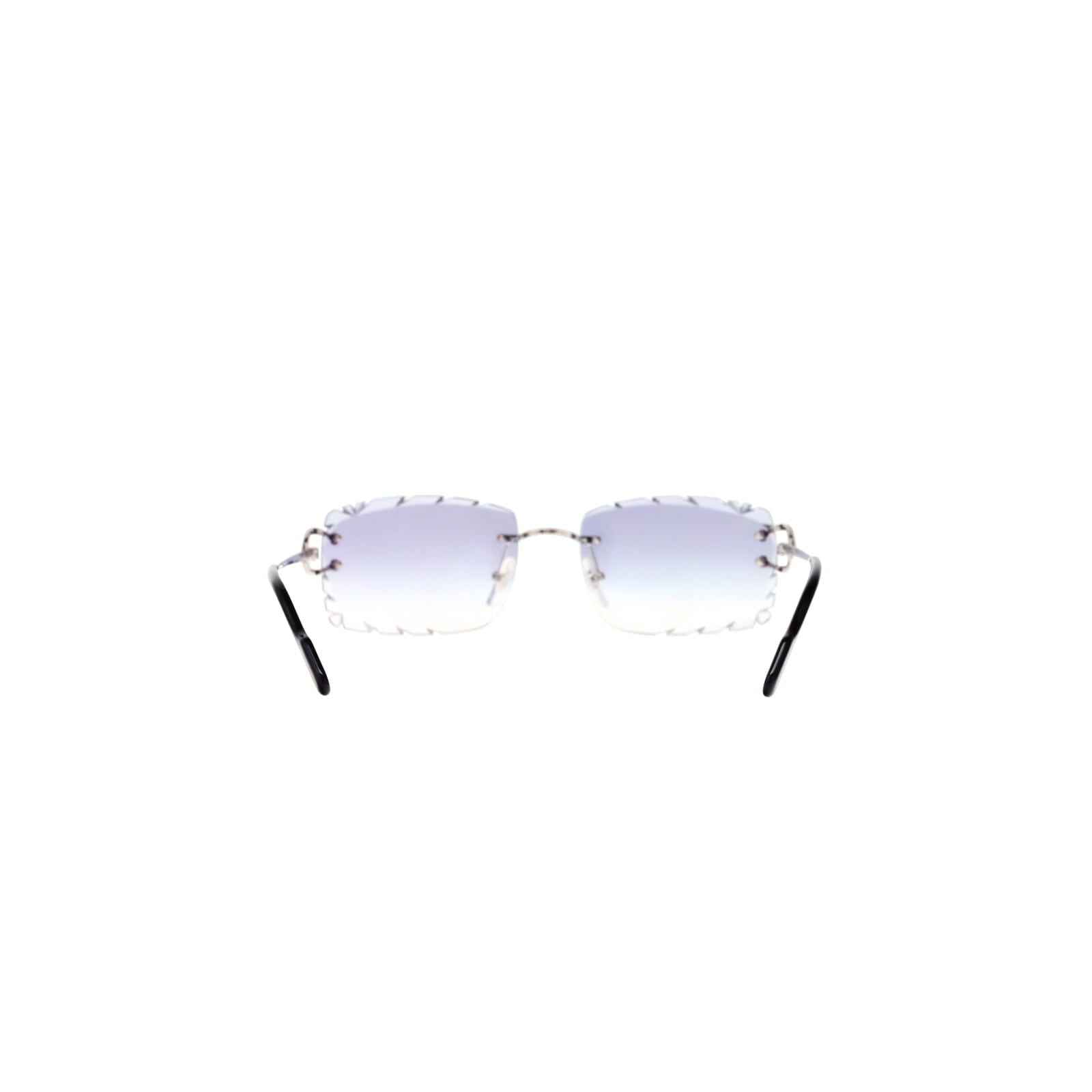 Cartier Custom Vintage Double C Diamond Cut Brooklyn Platinum Sunglasses by MEG