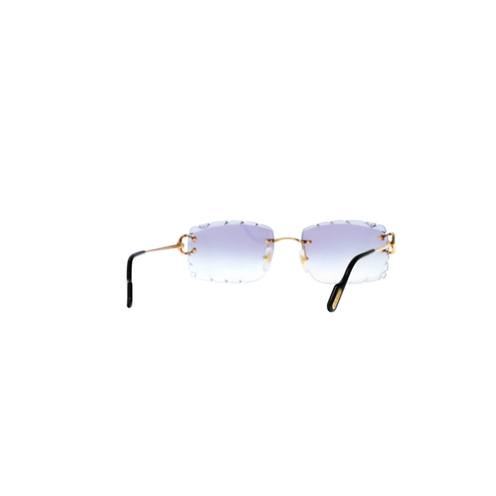 Cartier Custom Vintage Double C Diamond Cut Brooklyn Gold Sunglasses by MEG