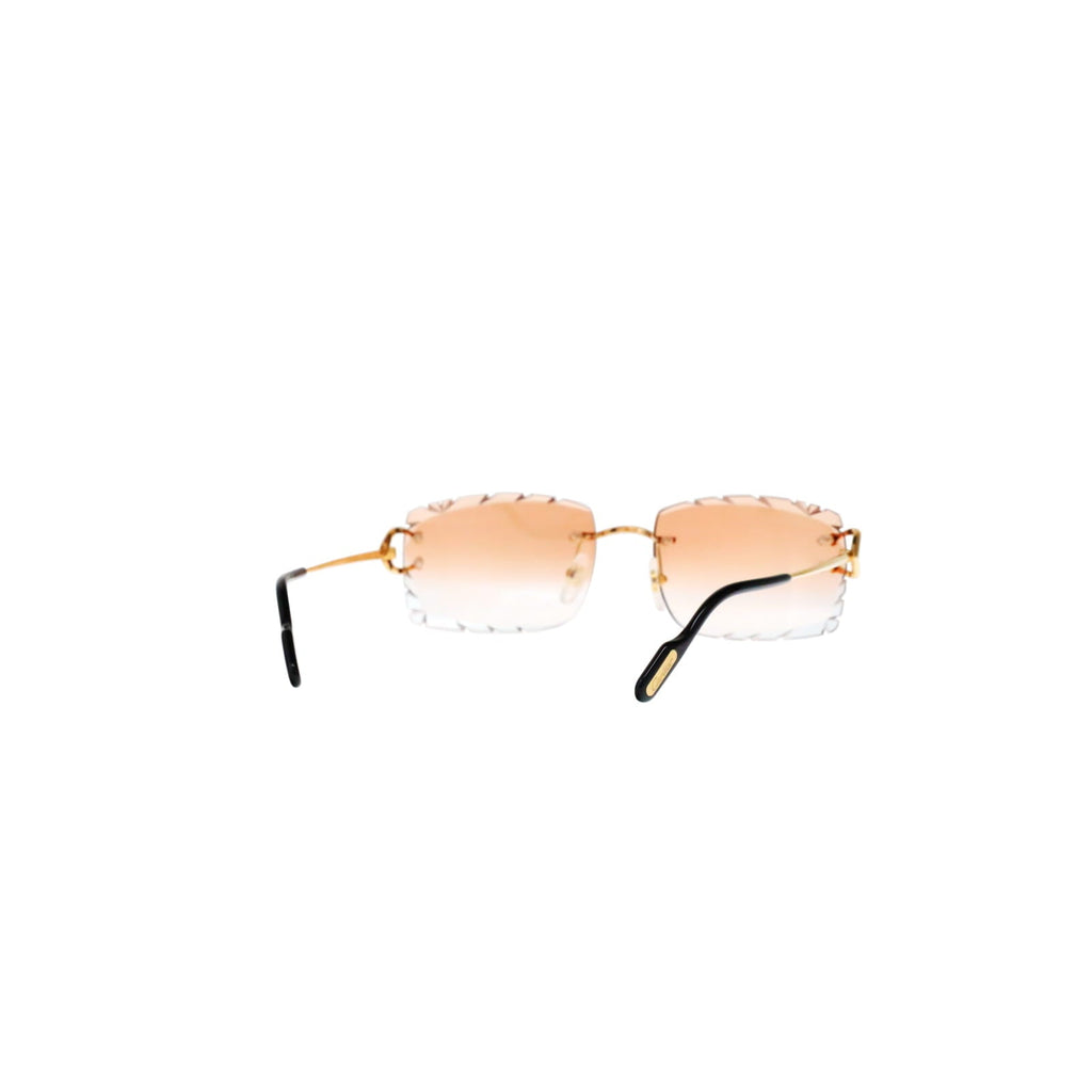 Cartier Custom Vintage Double C Diamond Cut Brooklyn Platinum Sunglasses by MEG