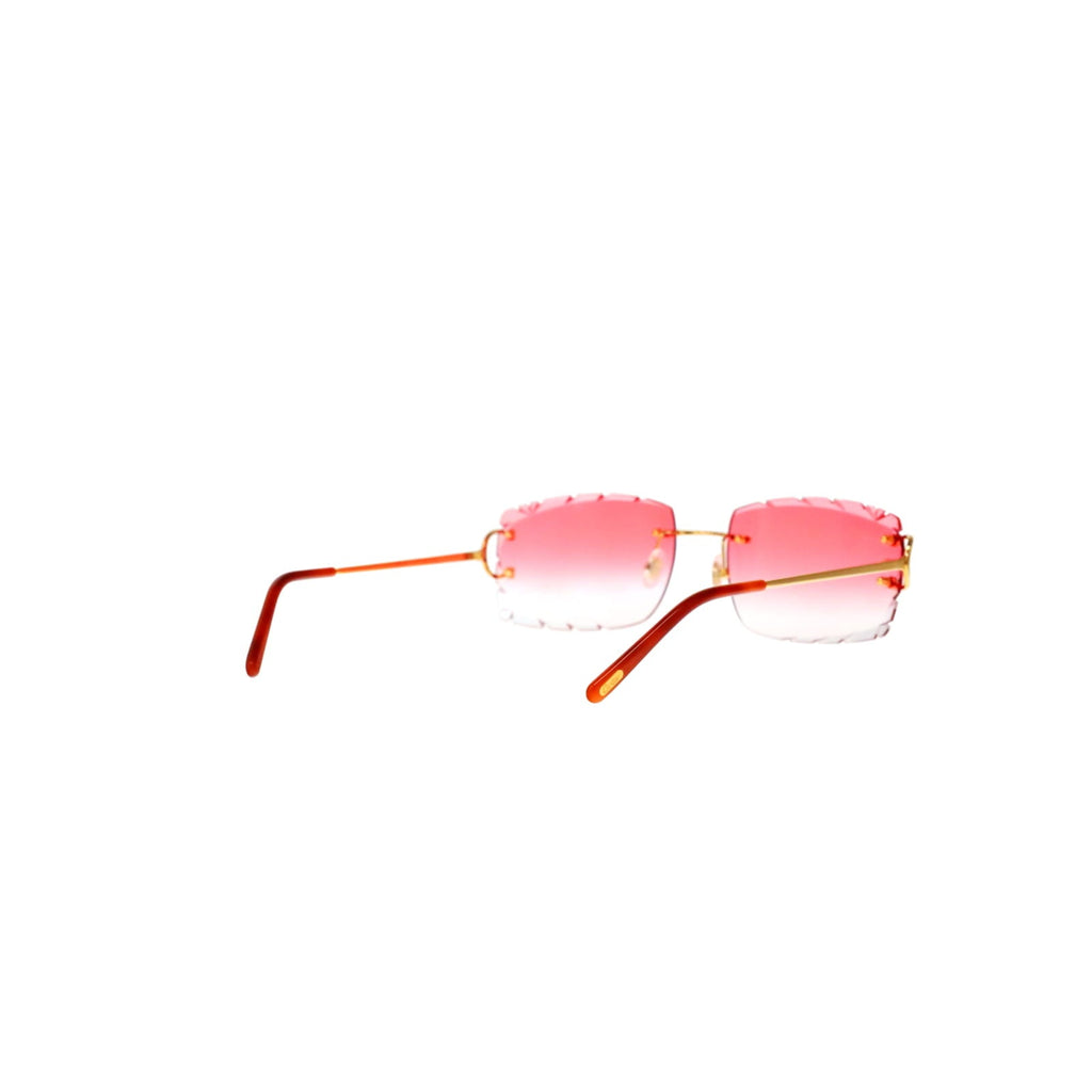 Cartier Custom Double C Diamond Cut Brooklyn Gold Sunglasses by MEG