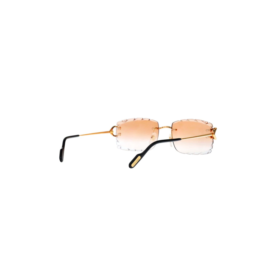 Cartier Custom Vintage Double C Diamond Cut Brooklyn Gold Sunglasses by MEG