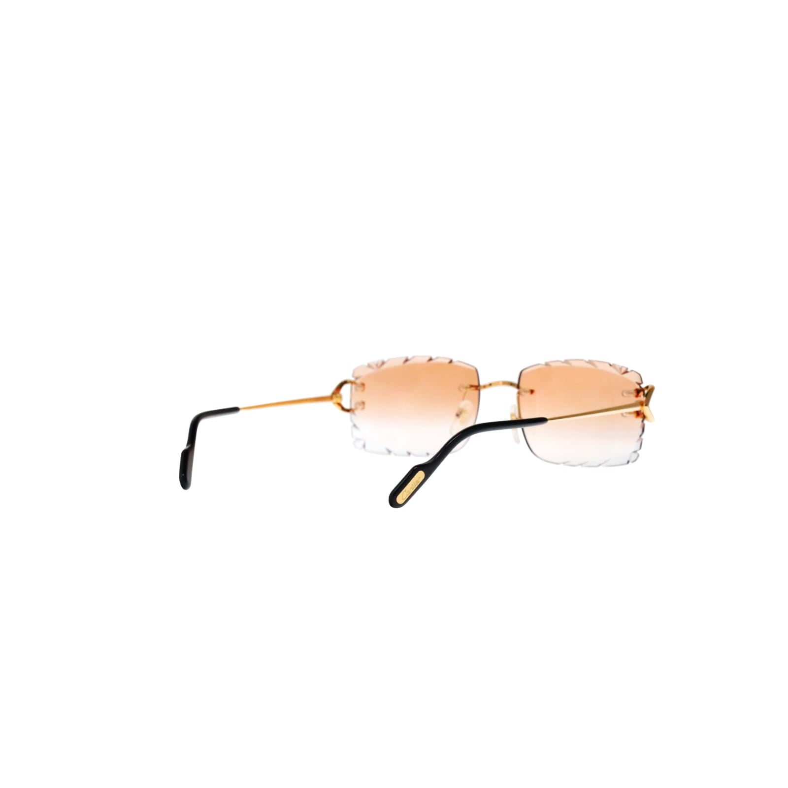 Cartier Custom Vintage Double C Diamond Cut Brooklyn Gold Sunglasses by MEG