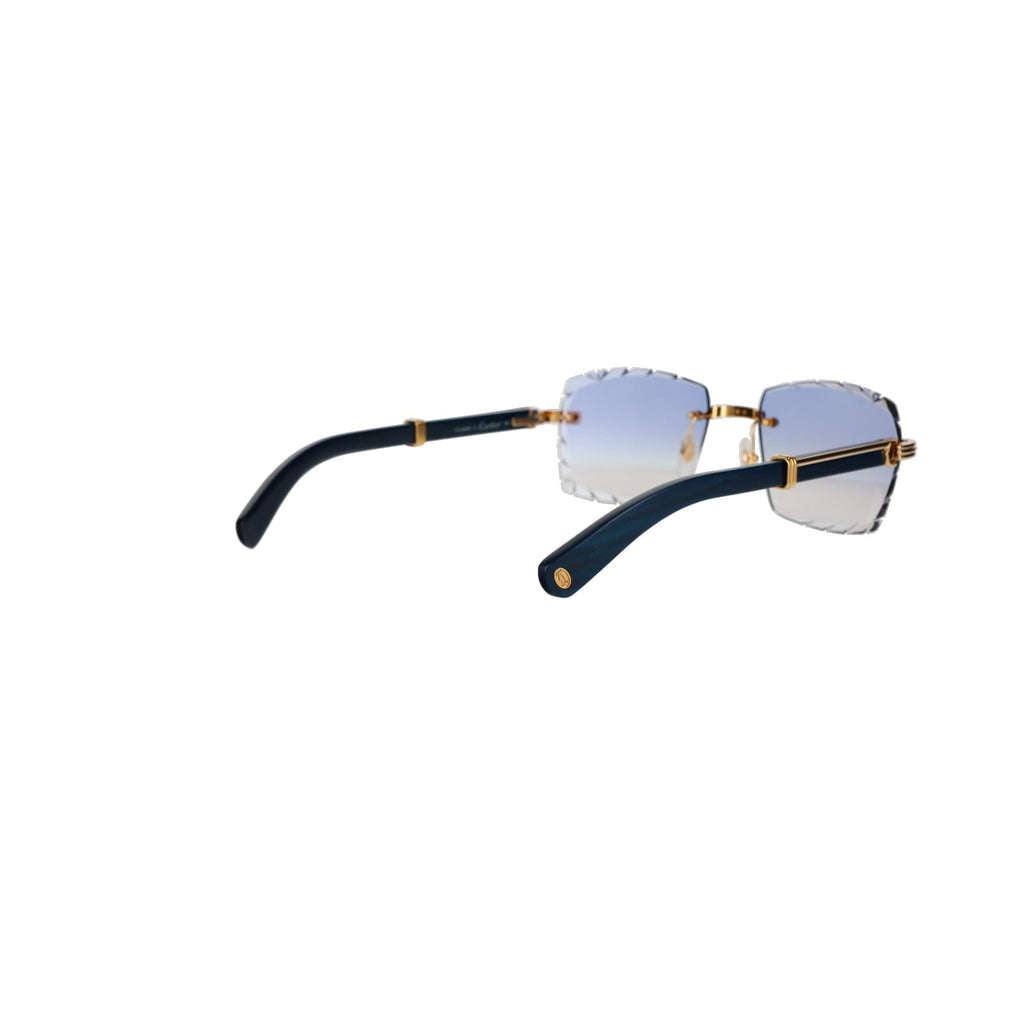 Cartier Custom Première Blue Wood Sunglasses by MEG