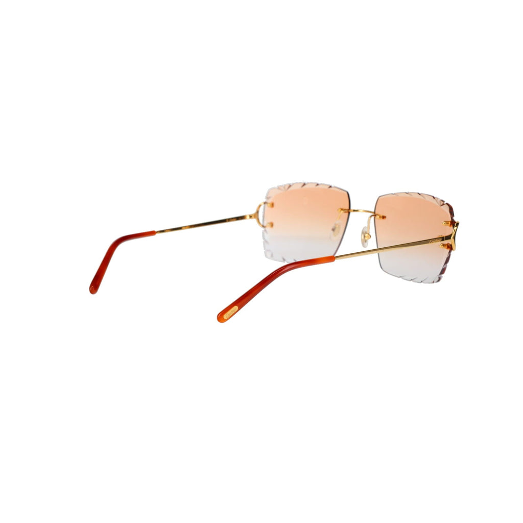 Cartier Custom Double C Diamond Cut Mykonos Gold Sunglasses by MEG
