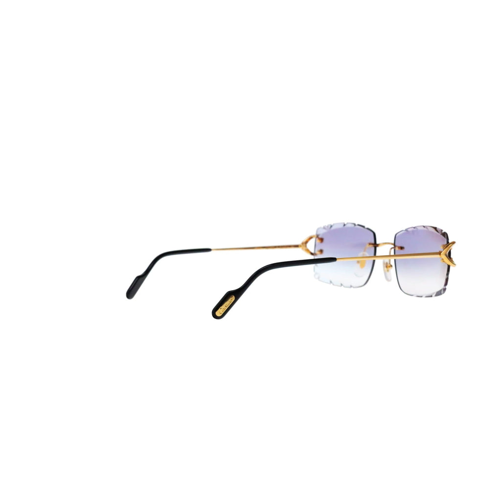 Cartier Custom Vintage Double C Diamond Cut Brooklyn Gold Sunglasses by MEG