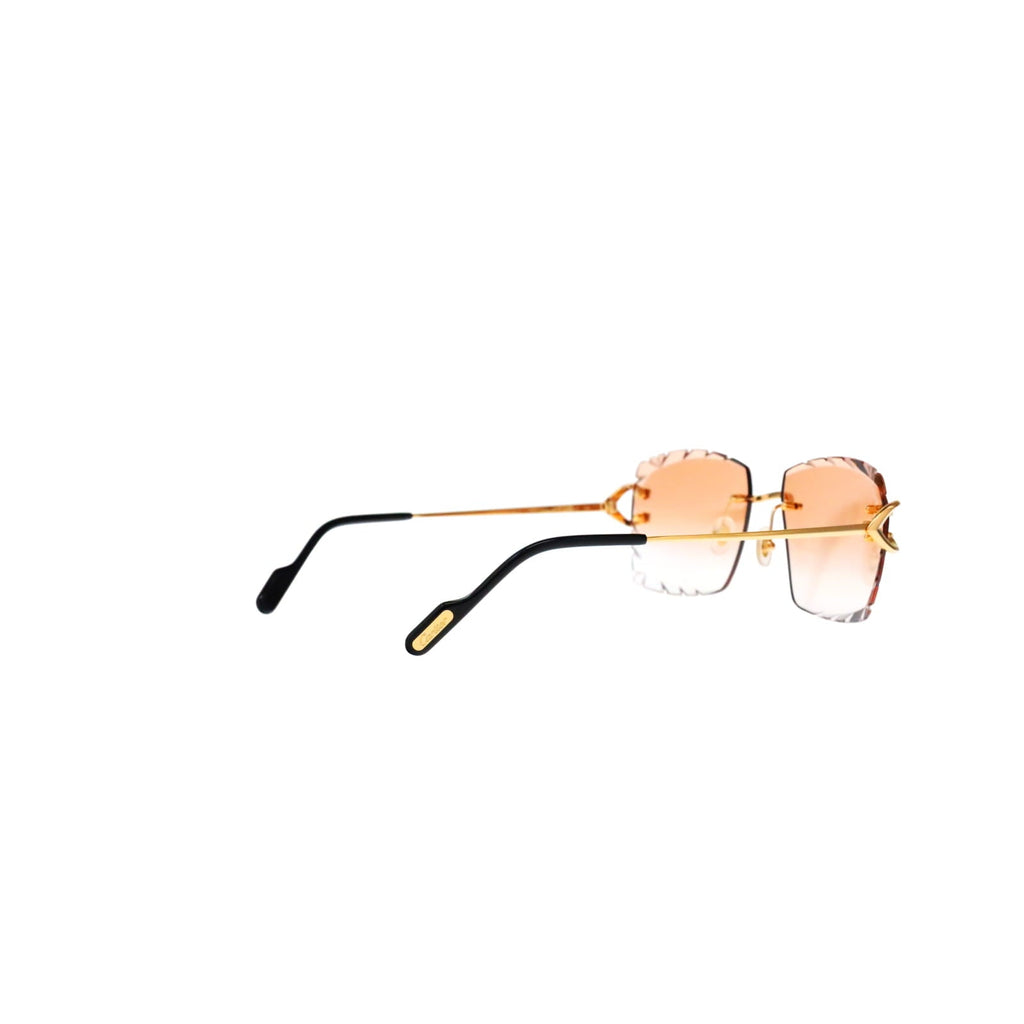 Cartier Custom Vintage Double C Diamond Cut Mykonos Gold Sunglasses by MEG