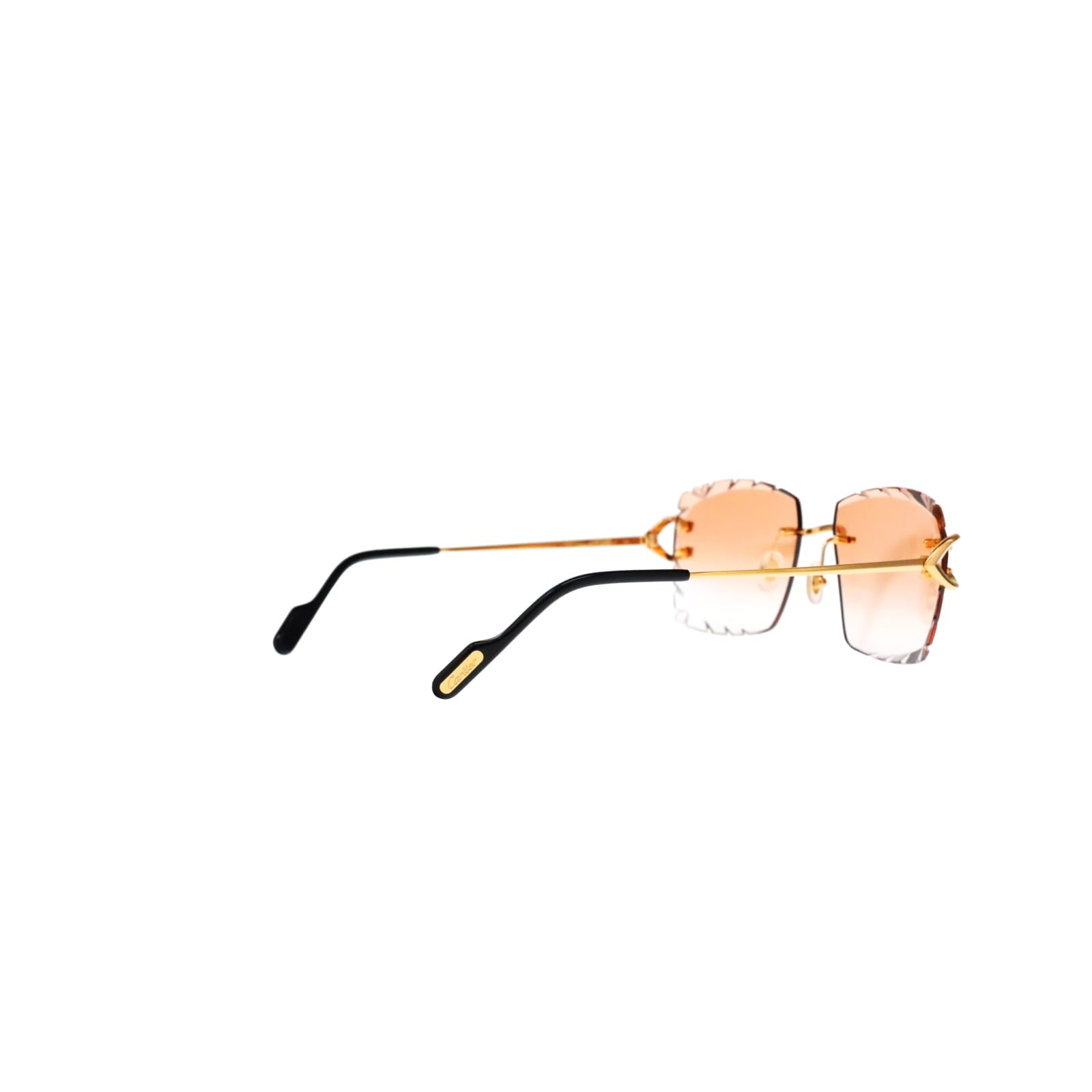 Cartier Custom Vintage Double C Diamond Cut Mykonos Gold Sunglasses by MEG