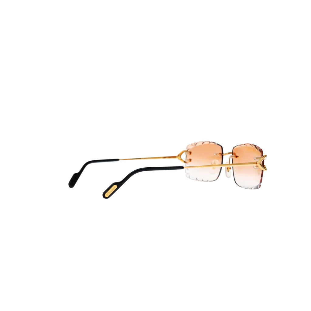Cartier Custom Vintage Double C Diamond Cut Brooklyn Platinum Sunglasses by MEG