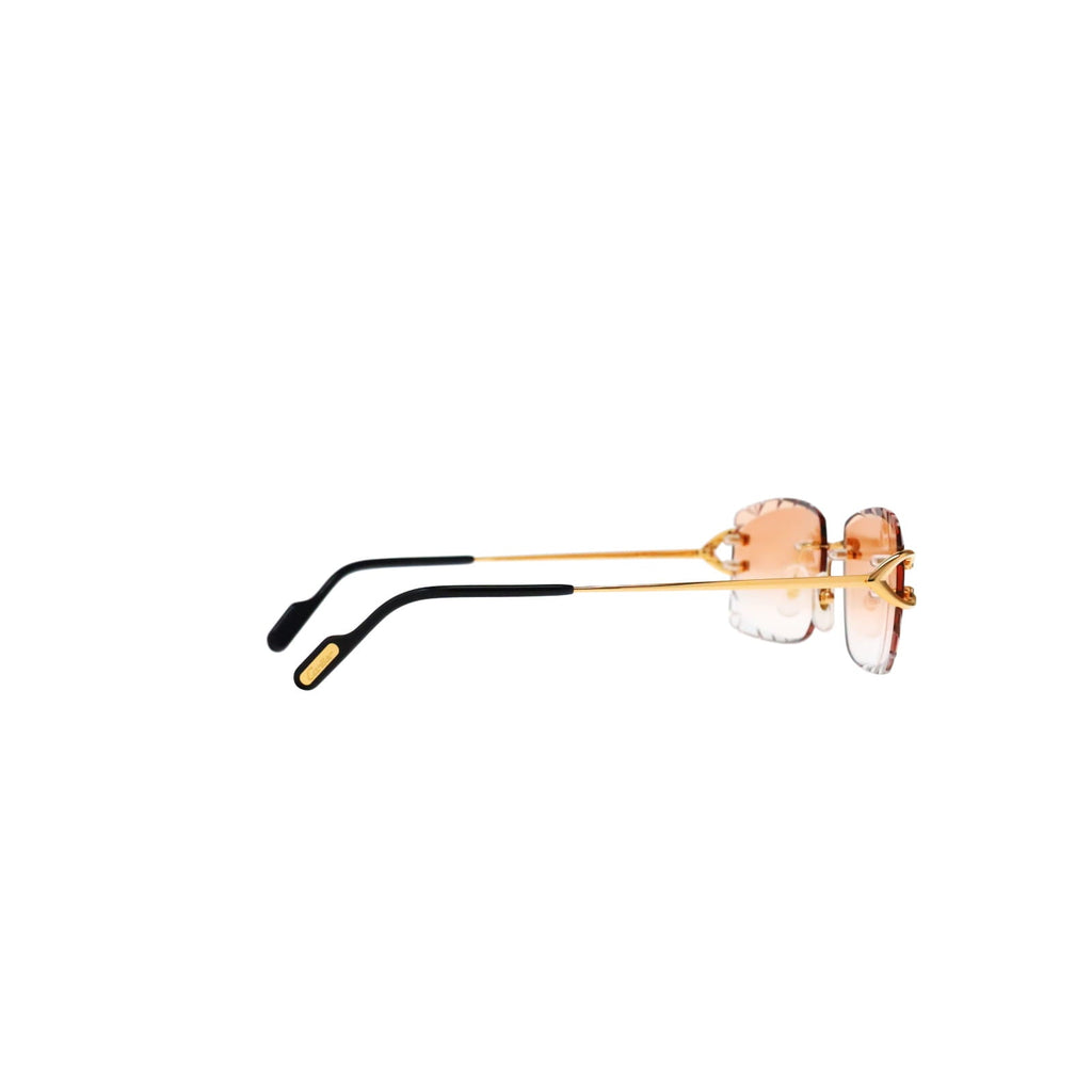 Cartier Custom Vintage Double C Diamond Cut Brooklyn Platinum Sunglasses by MEG