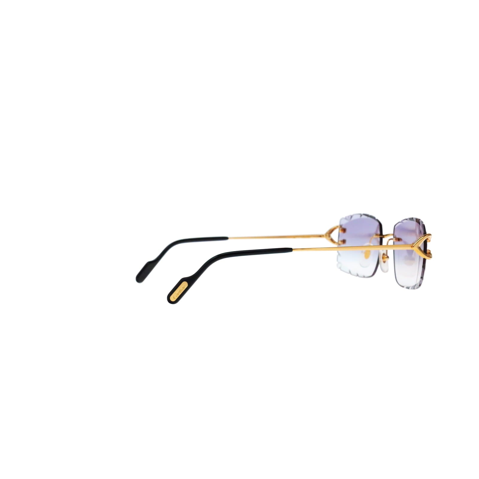 Cartier Custom Vintage Double C Diamond Cut Brooklyn Gold Sunglasses by MEG