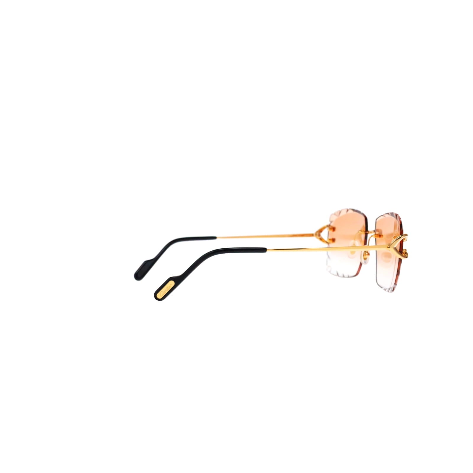 Cartier Custom Vintage Double C Diamond Cut Mykonos Gold Sunglasses by MEG