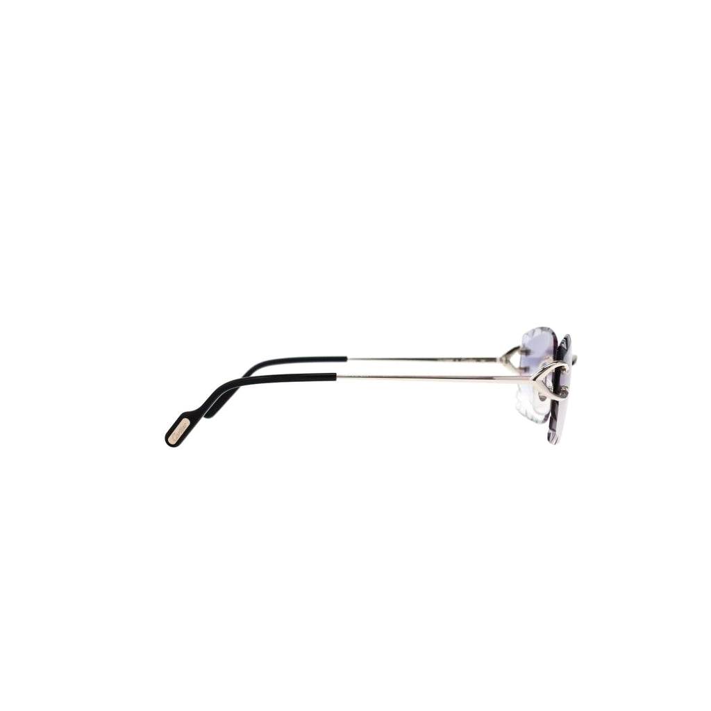 Cartier Custom Vintage Double C Diamond Cut Brooklyn Platinum Sunglasses by MEG
