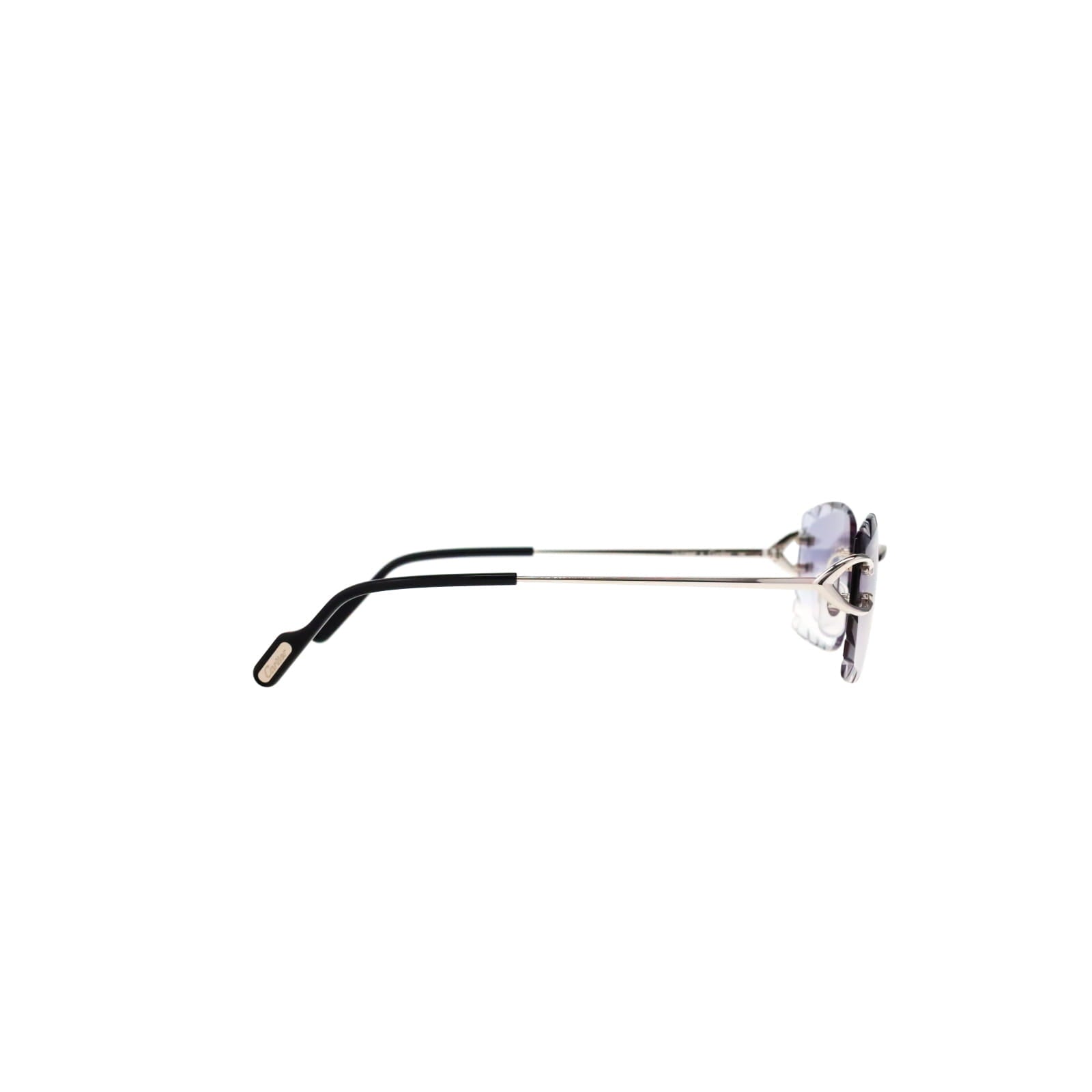 Cartier Custom Vintage Double C Diamond Cut Brooklyn Platinum Sunglasses by MEG