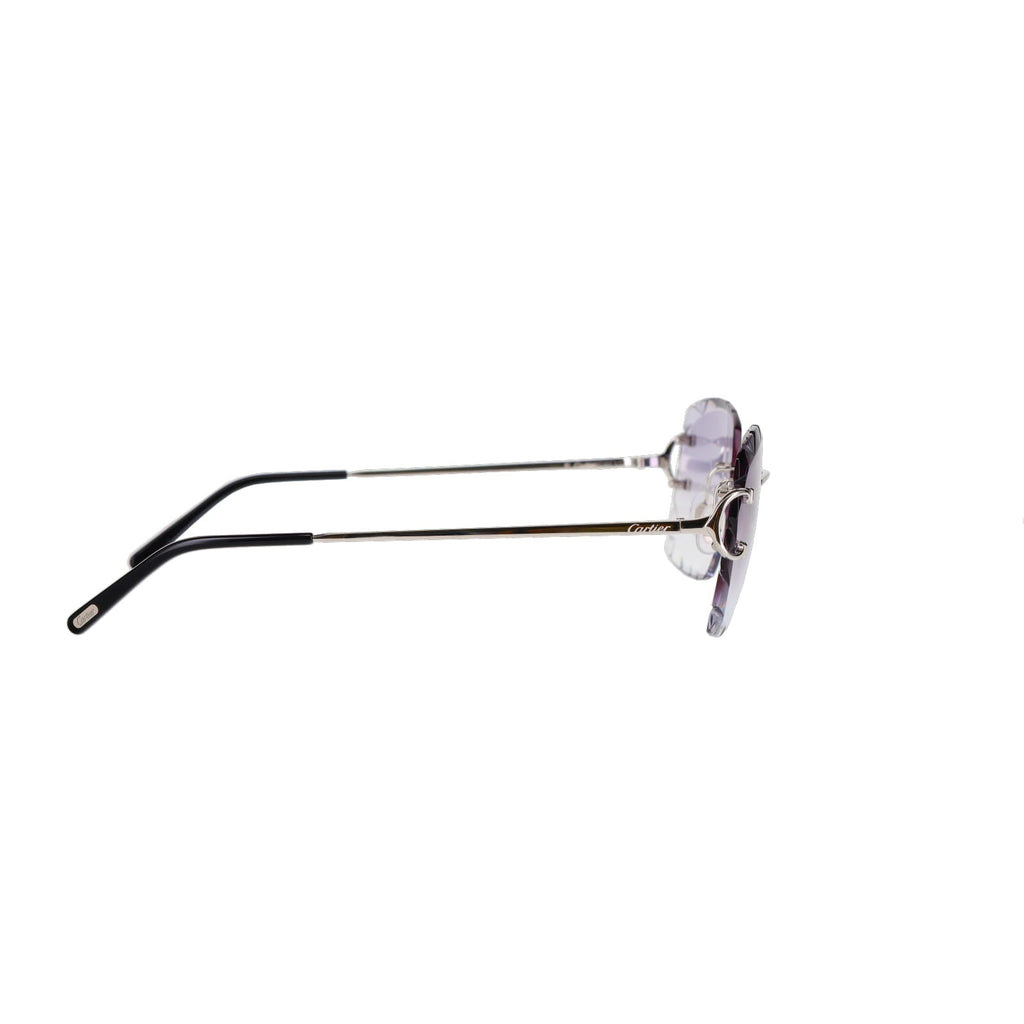 Cartier Custom Double C Diamond Cut Mykonos Platinum Sunglasses by MEG