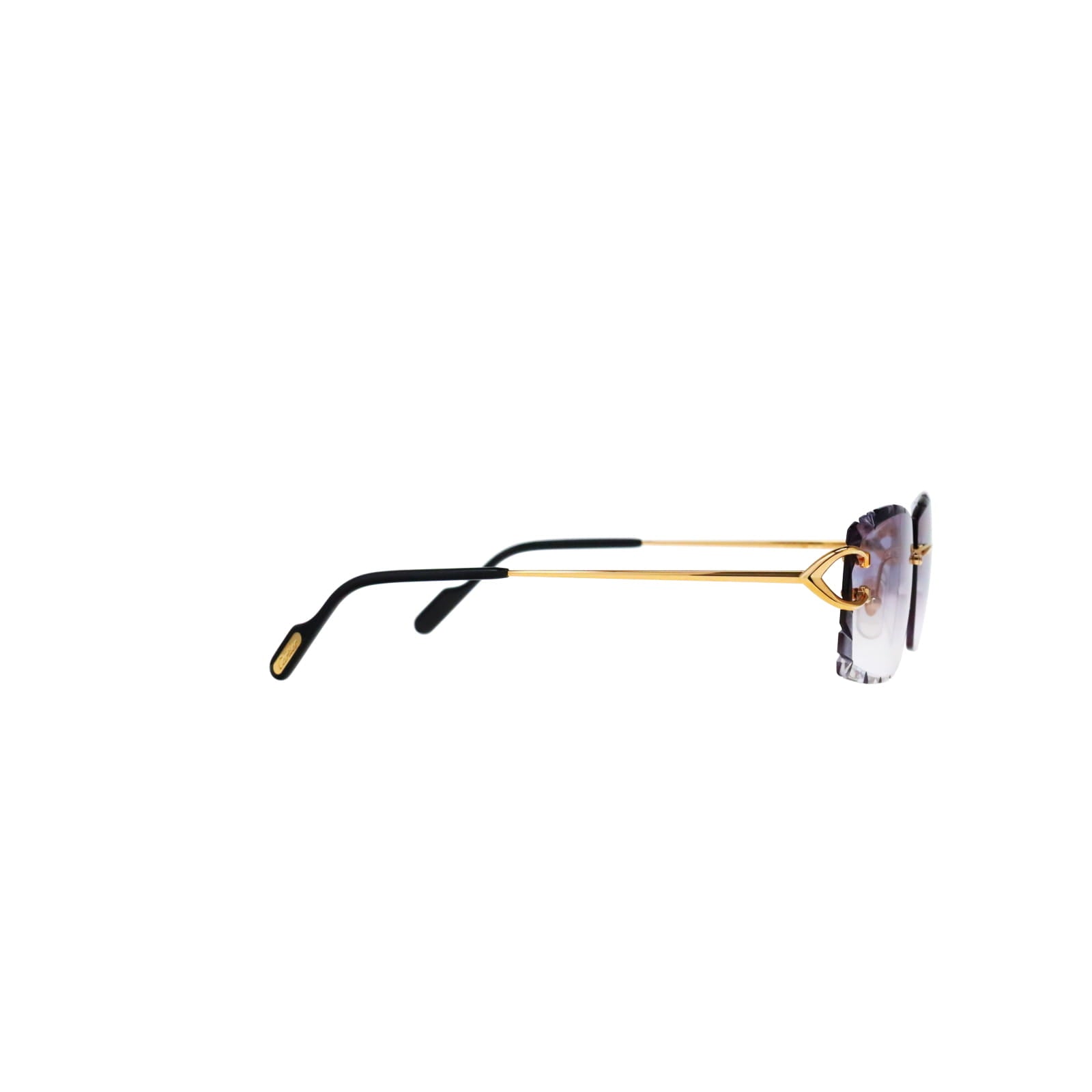 Cartier Custom Vintage Double C Diamond Cut Brooklyn Gold Sunglasses by MEG