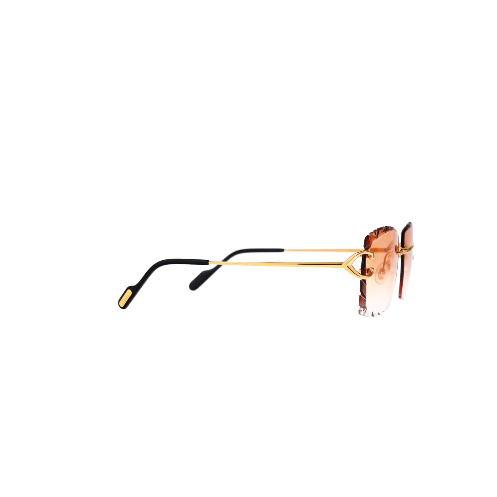 Cartier Custom Vintage Double C Diamond Cut Mykonos Gold Sunglasses by MEG