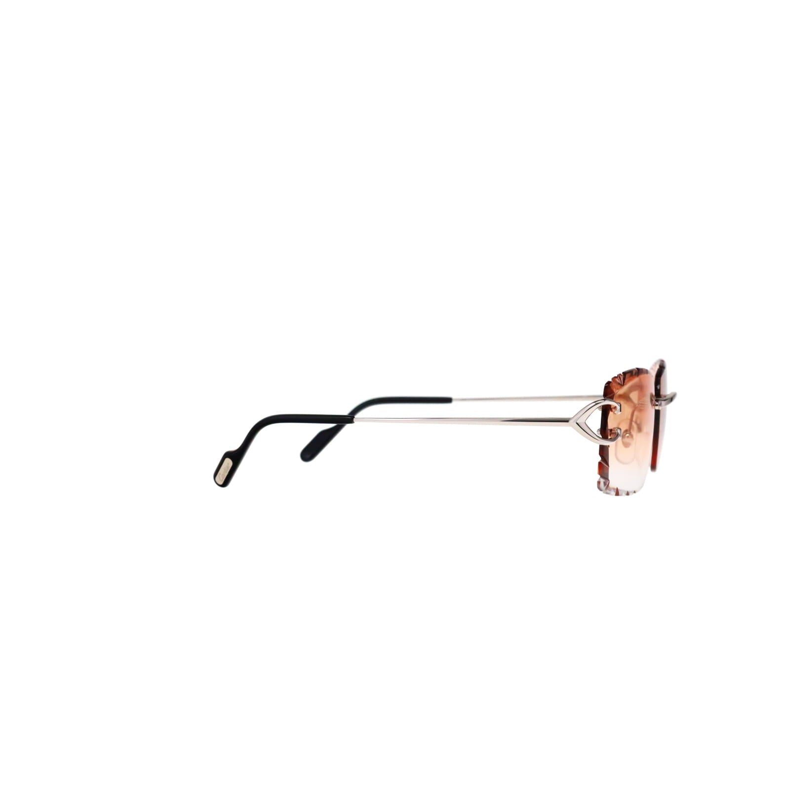 Cartier Custom Vintage Double C Diamond Cut Brooklyn Platinum Sunglasses by MEG