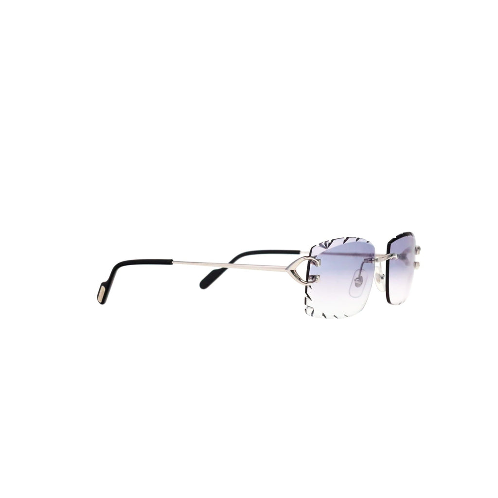Cartier Custom Vintage Double C Diamond Cut Brooklyn Platinum Sunglasses by MEG