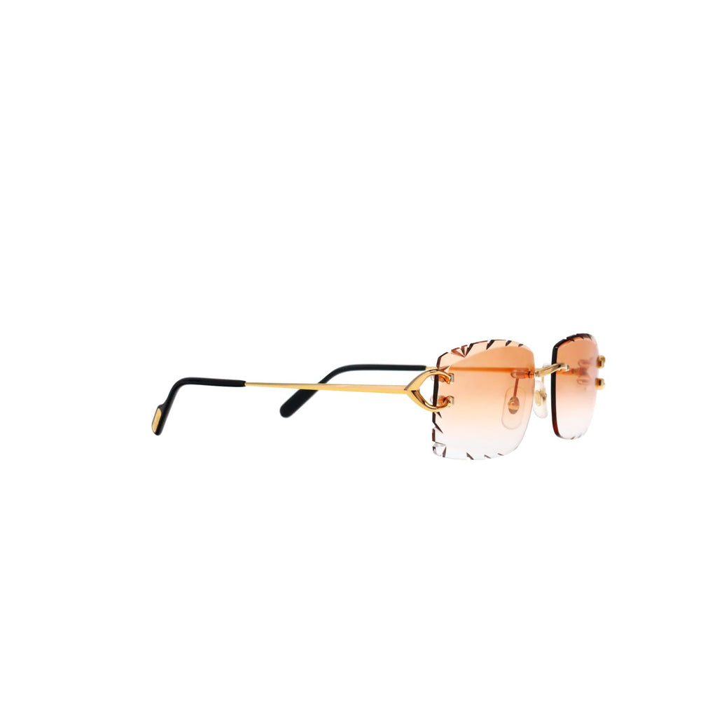 Cartier Custom Vintage Double C Diamond Cut Brooklyn Platinum Sunglasses by MEG