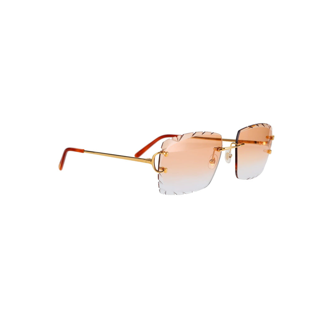 Cartier Custom Double C Diamond Cut Mykonos Gold Sunglasses by MEG