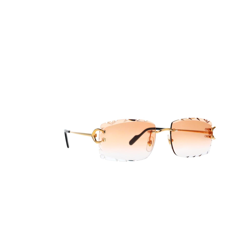 Cartier Custom Vintage Double C Diamond Cut Brooklyn Platinum Sunglasses by MEG