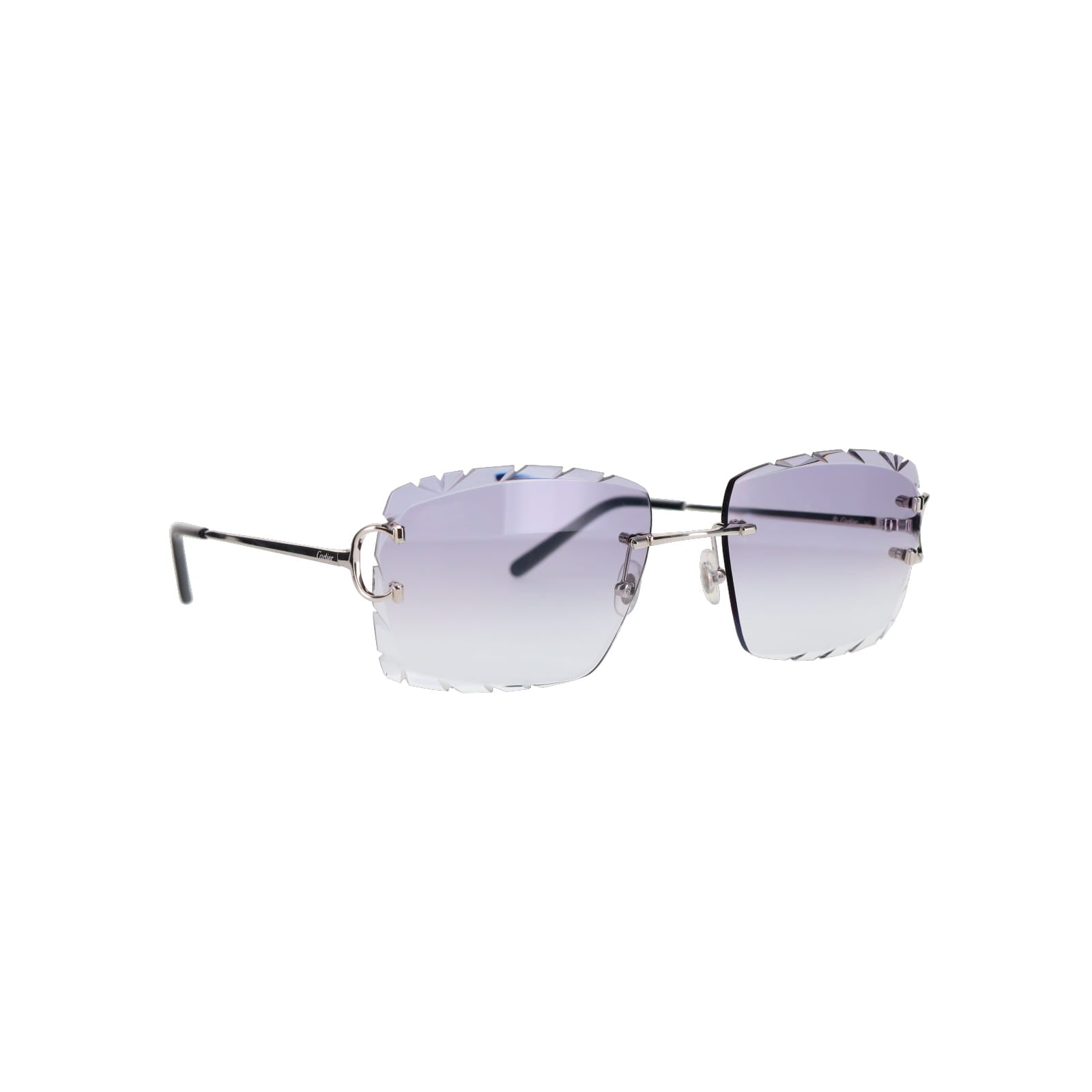 Cartier Custom Double C Diamond Cut Mykonos Platinum Sunglasses by MEG