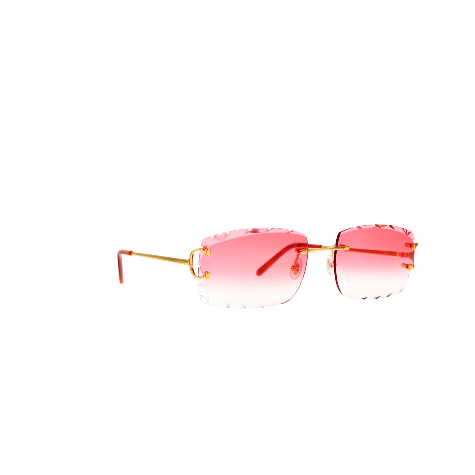 Cartier Custom Double C Diamond Cut Brooklyn Gold Sunglasses by MEG