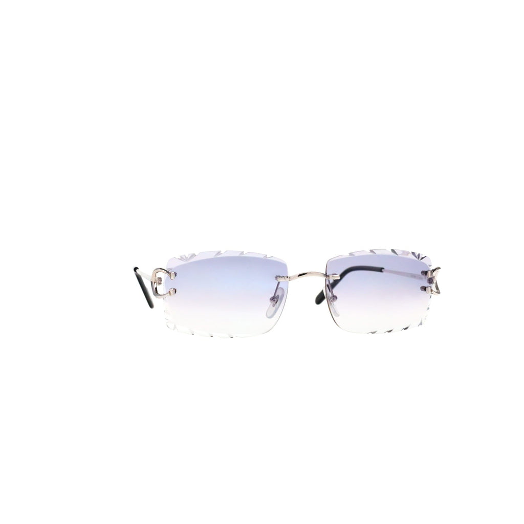 Cartier Custom Vintage Double C Diamond Cut Brooklyn Platinum Sunglasses by MEG
