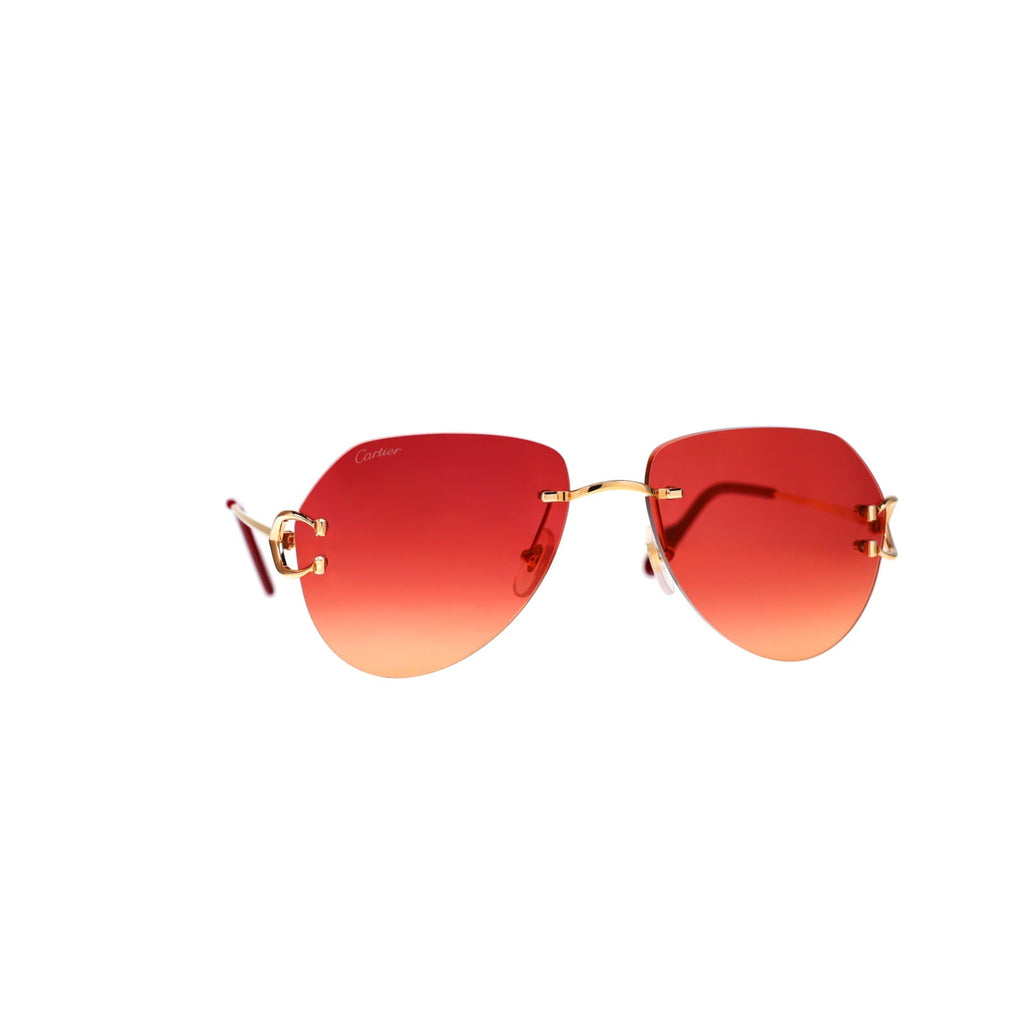 Cartier Custom Vintage Double C Gold Sunglasses by MEG