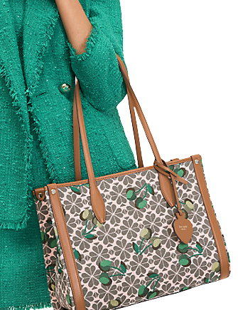 Kate Spade New York Spade Flower Jacquard Market Cherry Medium Tote
