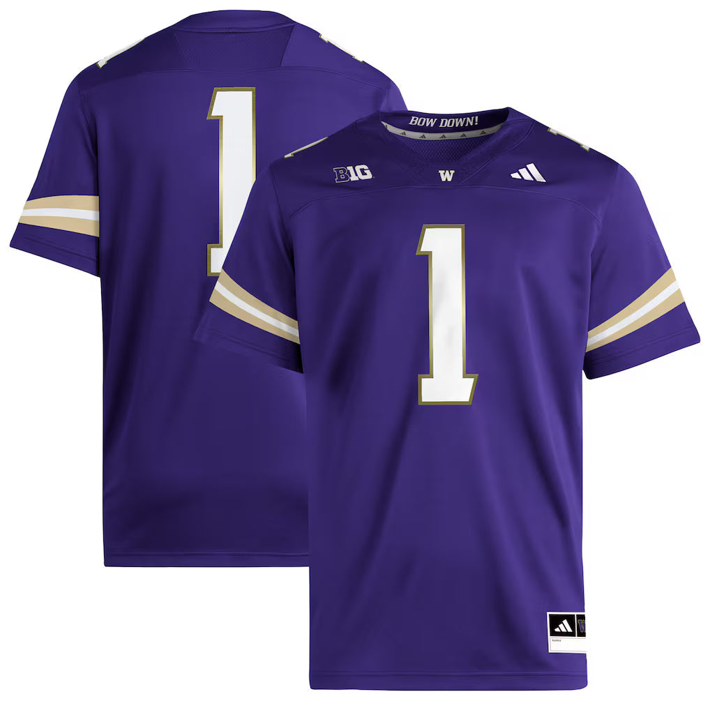 #1 Washington Huskies Premier Jersey - Purple