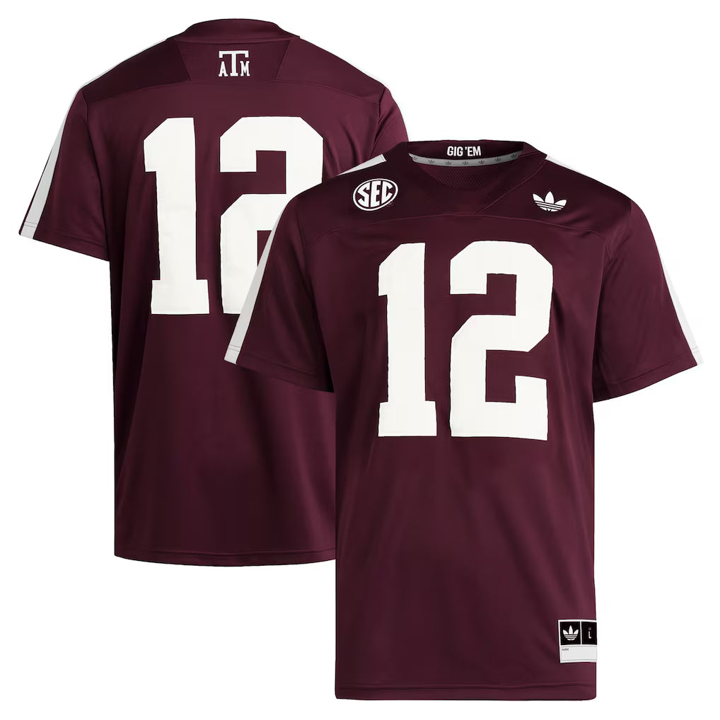 #12 Texas A&M Aggies Premier Strategy Jersey - Maroon