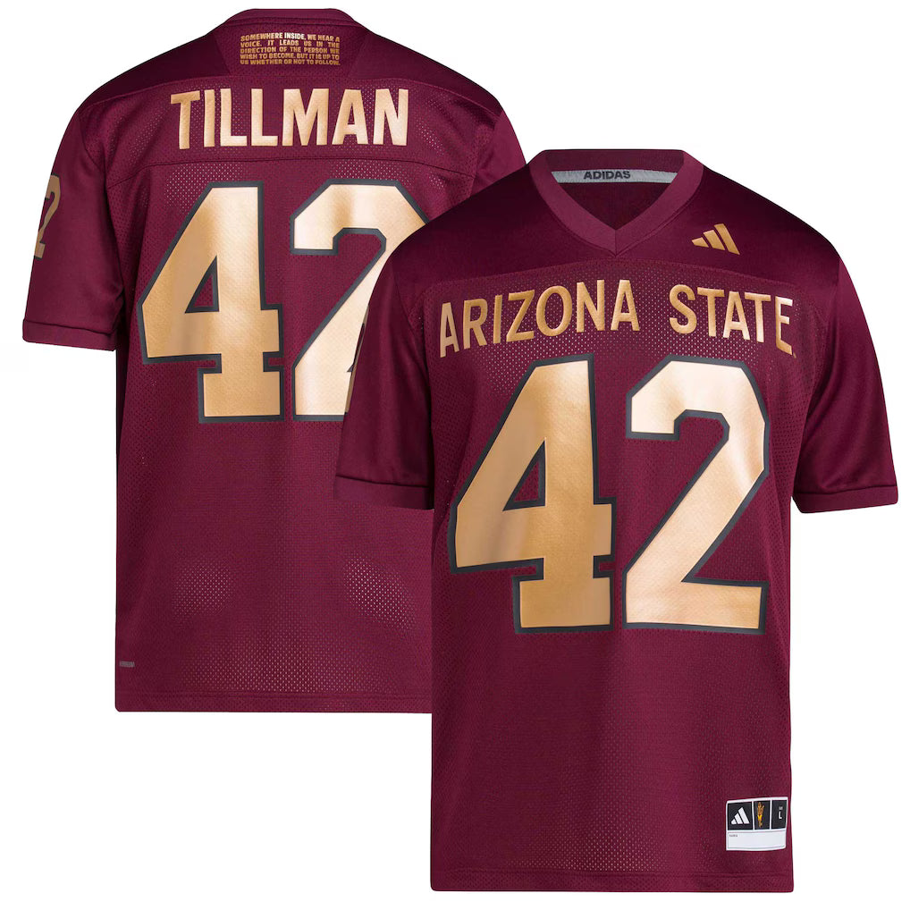Pat Tillman #42 Arizona State Sun Devils Football Icon Premier Jersey - Maroon