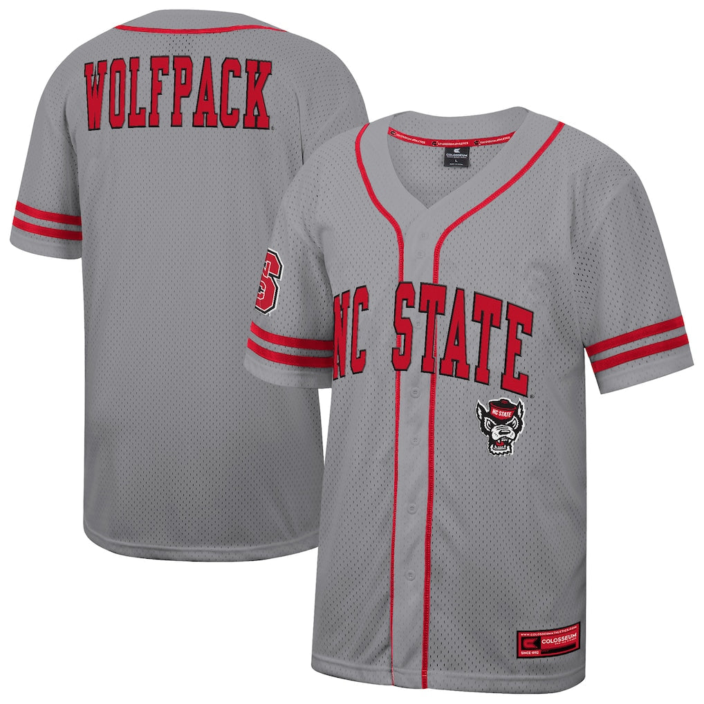 NC State Wolfpack Colosseum Free Spirited Baseball Jersey - Gray
