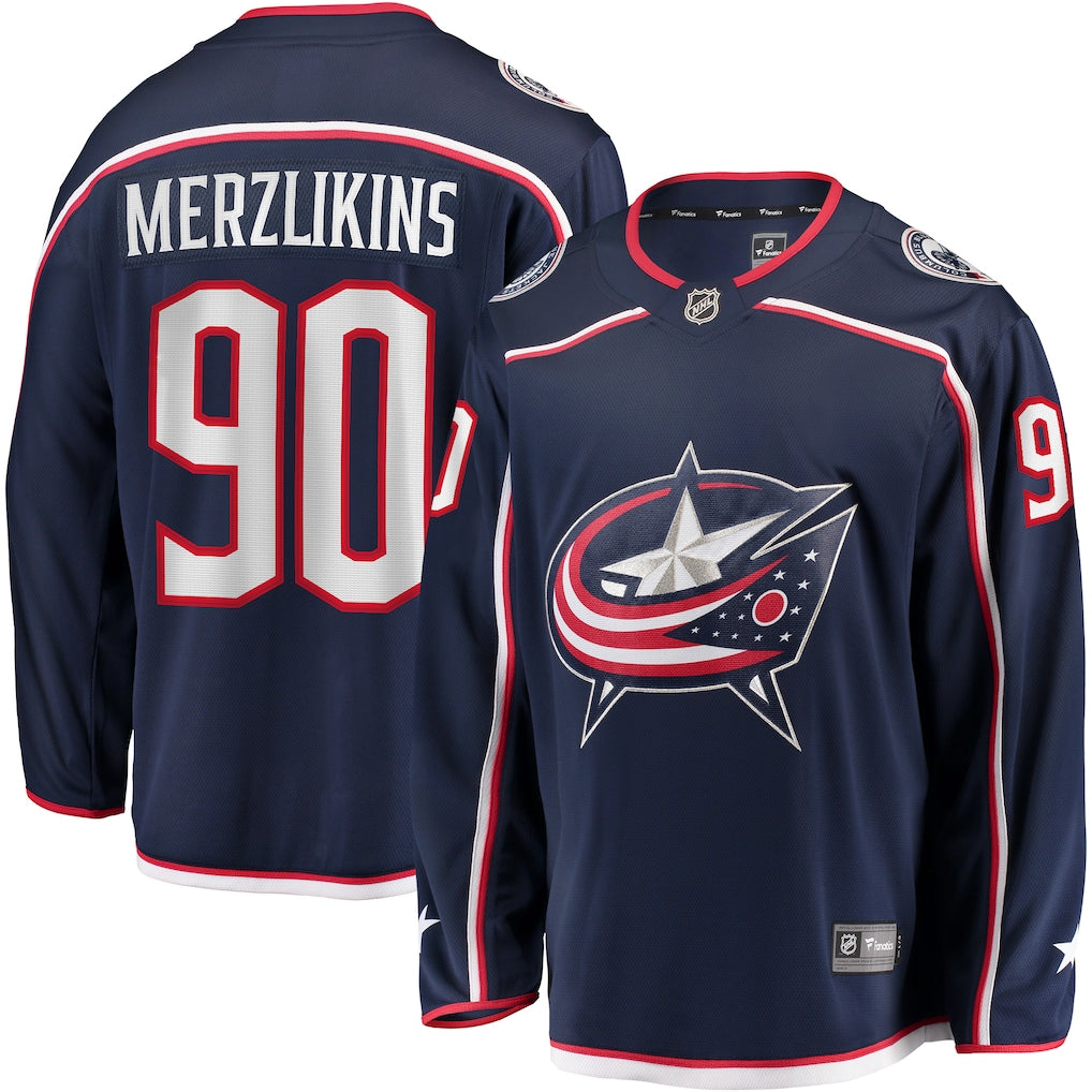 Elvis Merzlikins Columbus Blue Jackets Home Breakaway Player Jersey - Navy