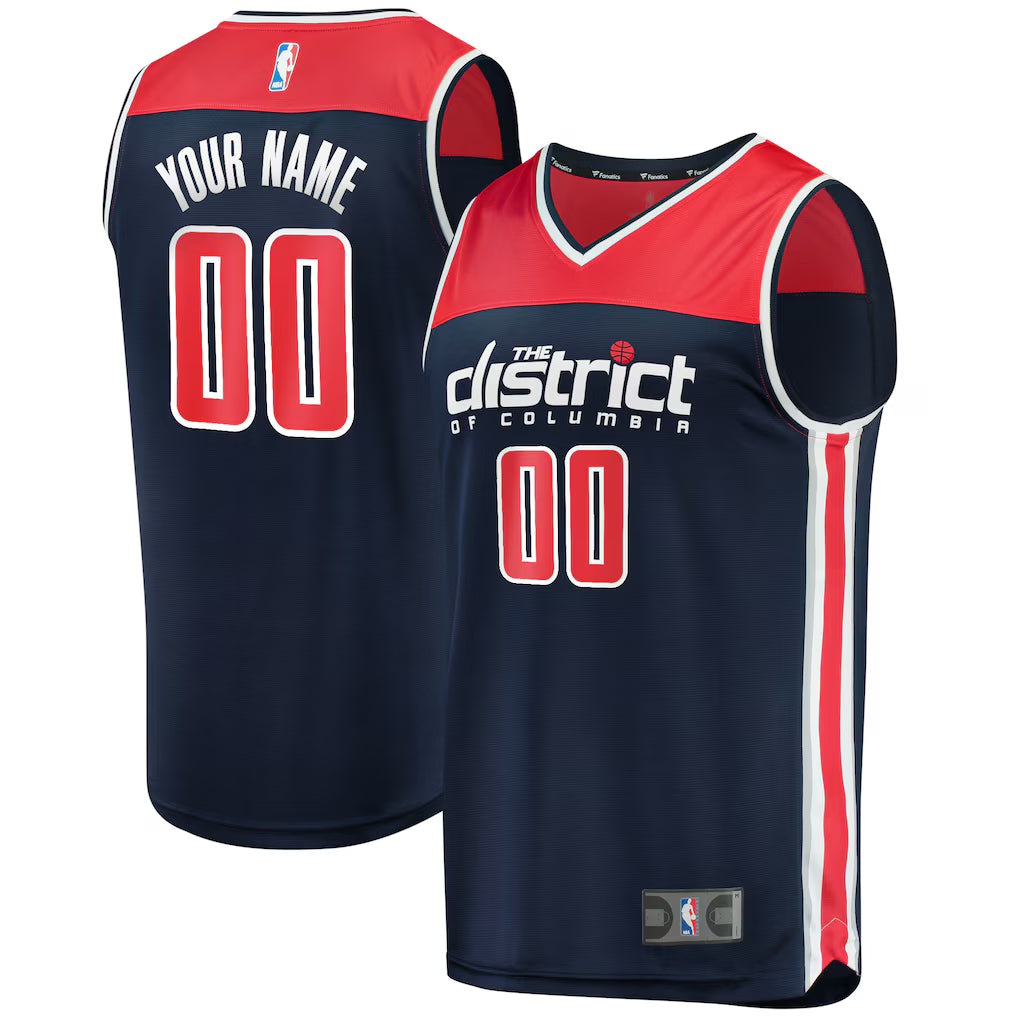 Washington Wizards Fanatics Fast Break Custom Jersey Navy - Statement Edition