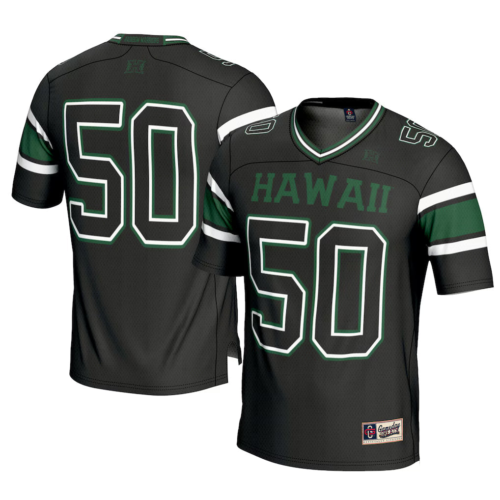 #1 Hawaii Rainbow Warriors GameDay Greats Football Jersey - Black