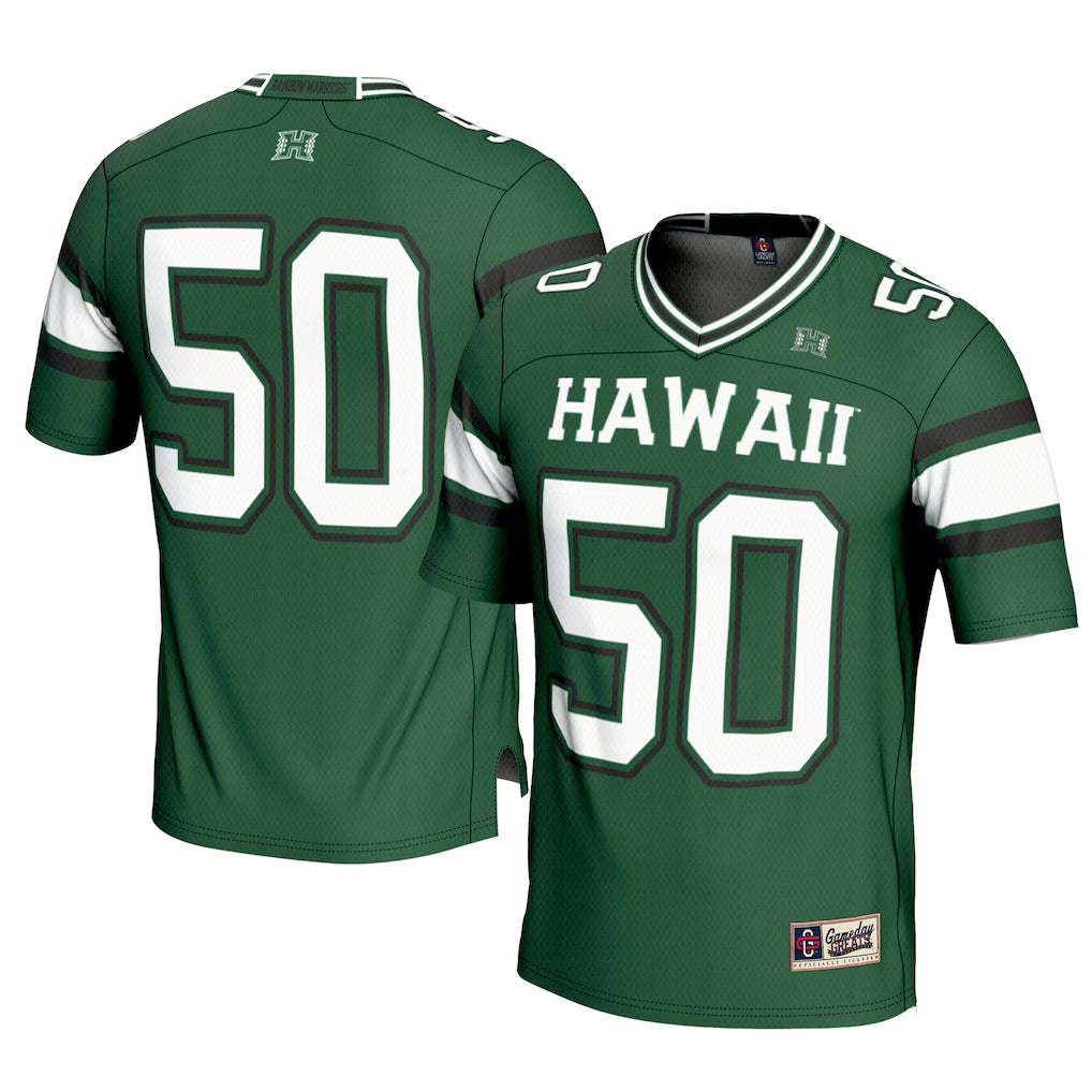 #1 Hawaii Rainbow Warriors GameDay Greats Football Jersey - Green