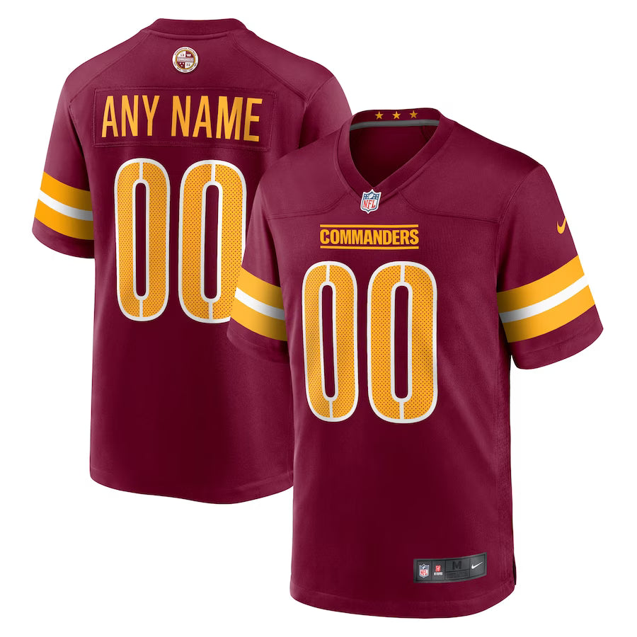 Washington Commanders Game Custom Player Jersey - Burgundy