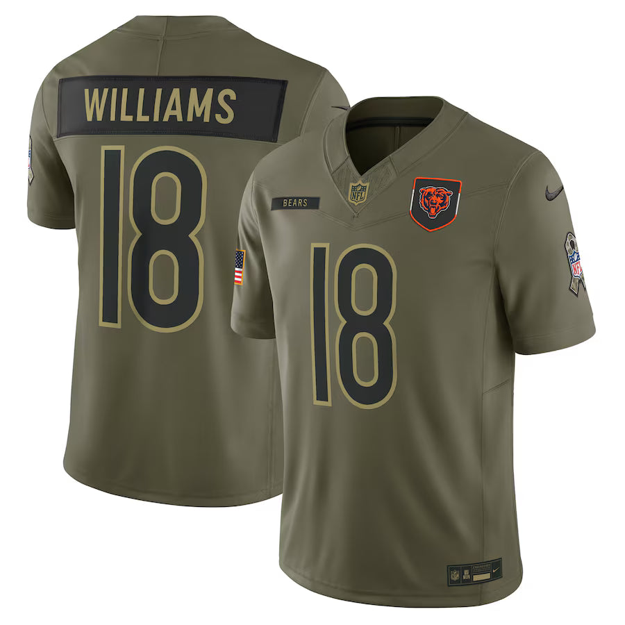 Caleb Williams Chicago Bears 2025 Salute to Service Limited Jersey - Olive