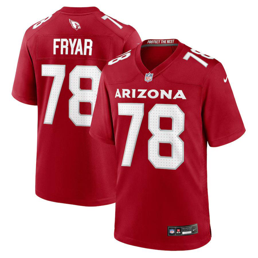 Josh Fryar Arizona Cardinals Team Game Jersey - Cardinal