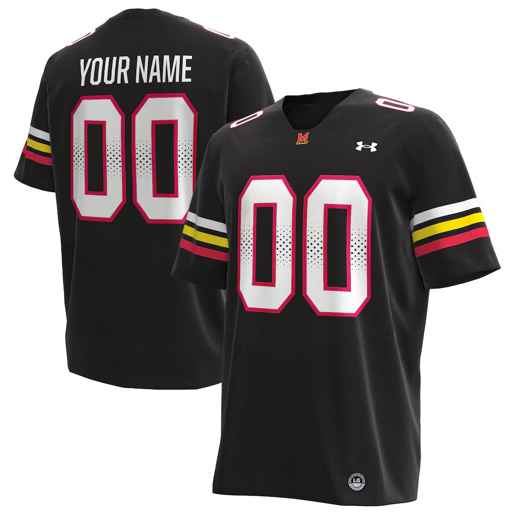Maryland Terrapins Under Armour Custom Football Jersey - Black